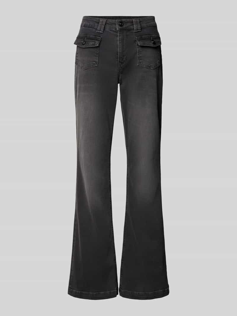 MAC Flared fit jeans van pure viscose met cargozakken