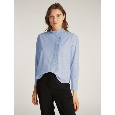 Tommy Hilfiger Overhemdblouse COTTON STP RUFFLE RELAXED SHIRT