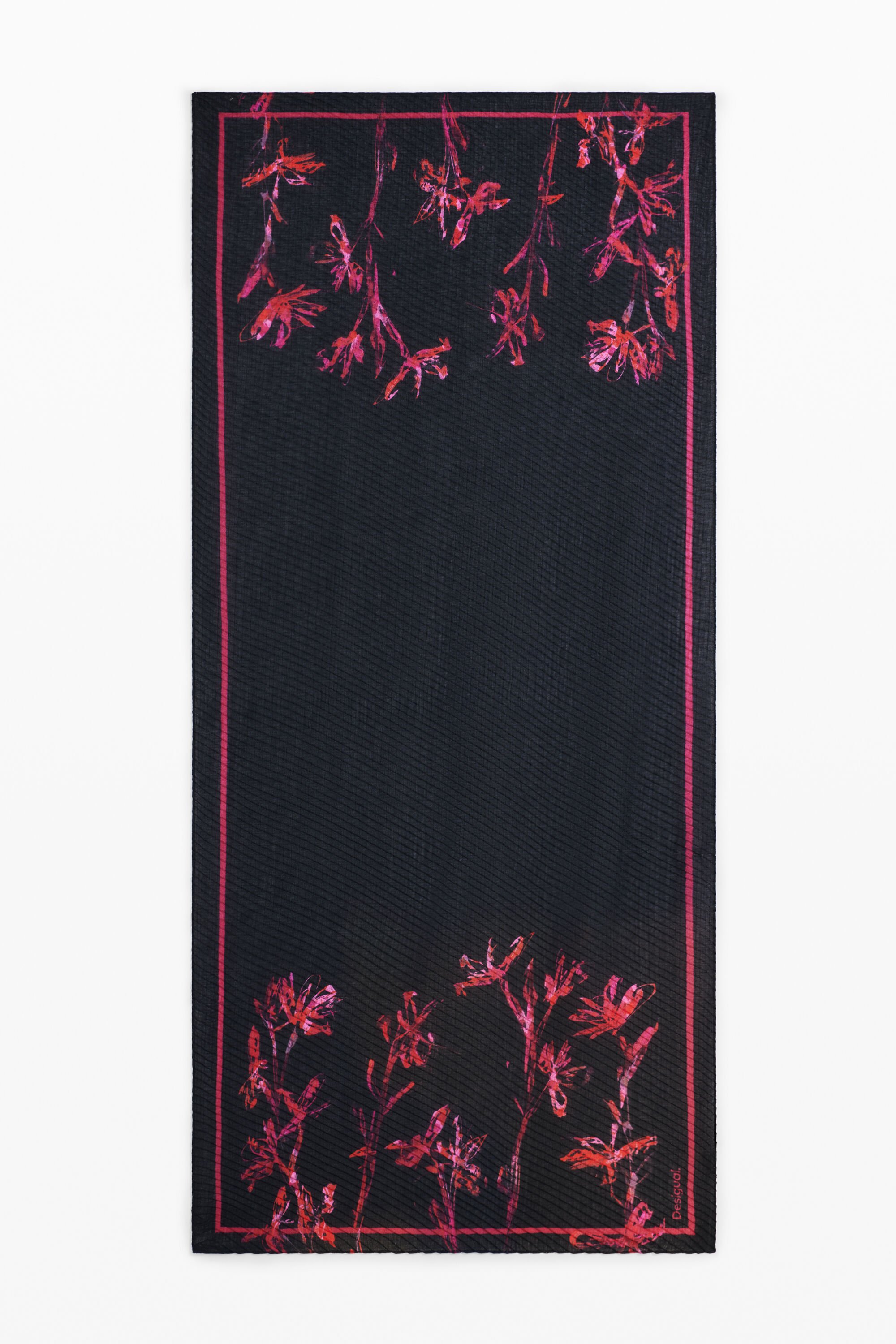 Desigual Foulard orchidee levendige kleuren - BLACK