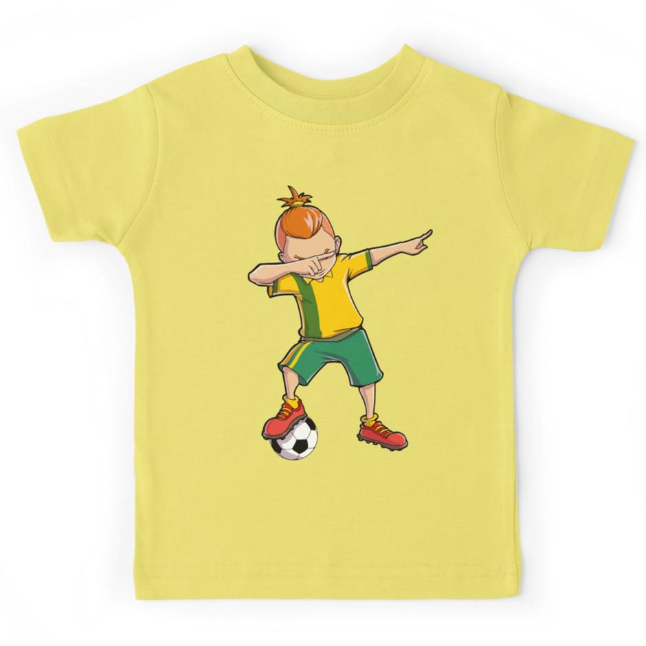 MA8BM T-shirt voor jongens/meisjes Tops Kinderen deppen voetbal voor jongens Dab Dance Funny Football Tee Print Tee L zwart