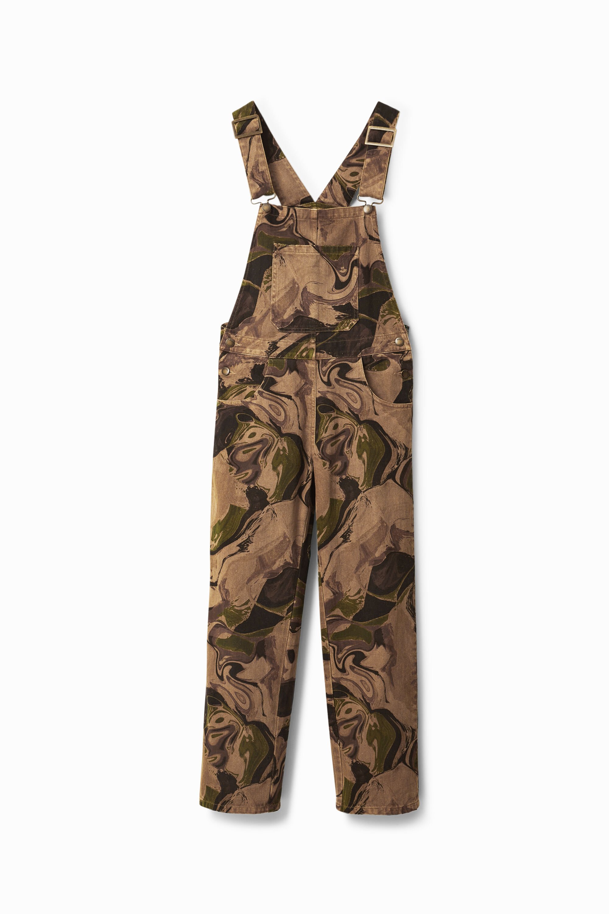 Desigual Tuinbroek met psychedelische camouflage - BROWN