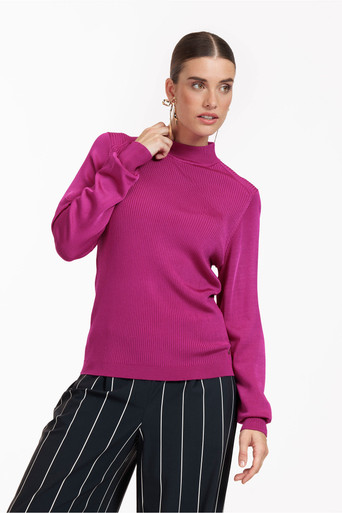 Studio Anneloes Nadia shiny pullover - magenta - 12254