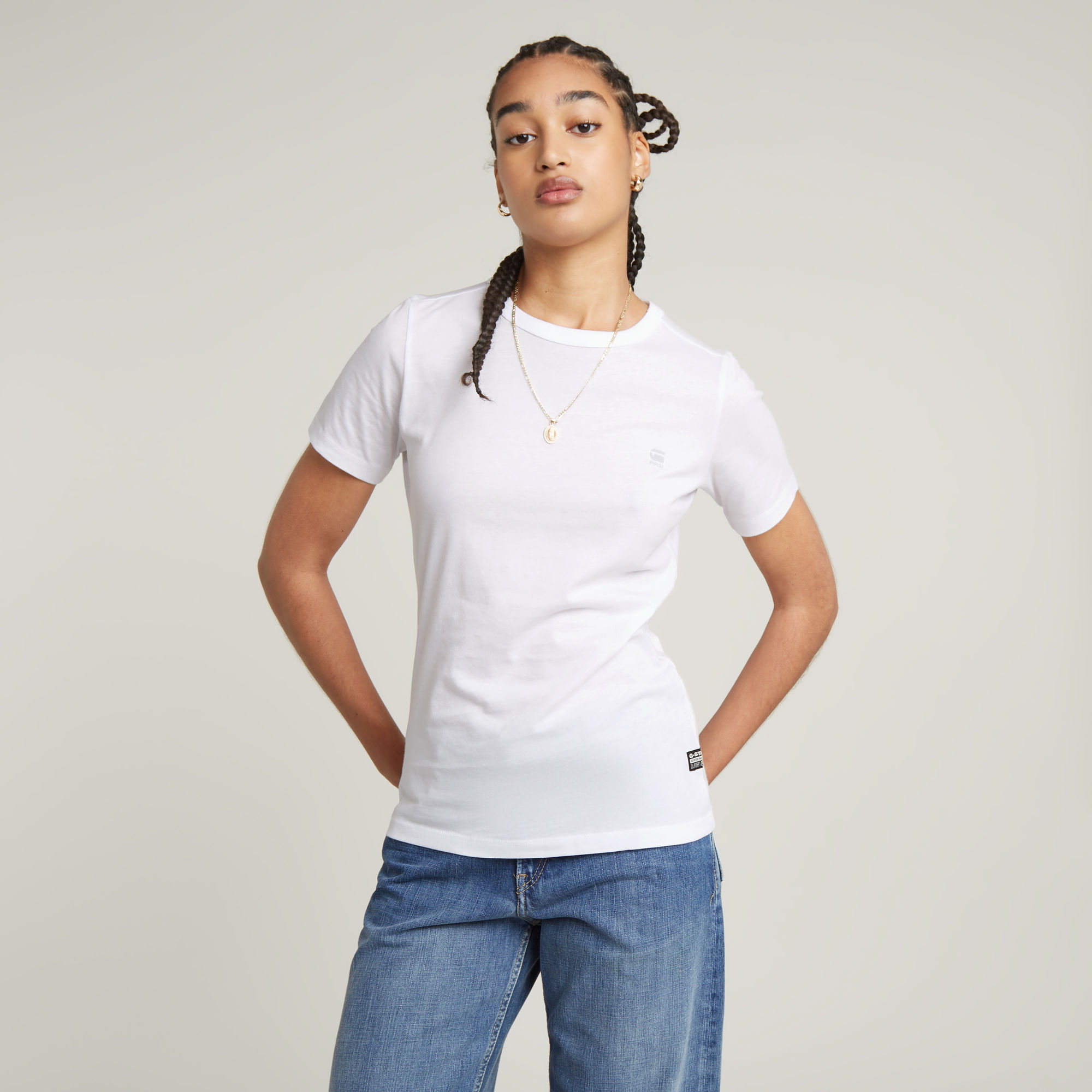 G-Star RAW Chest Logo Optic Slim Top - Wit - Dames