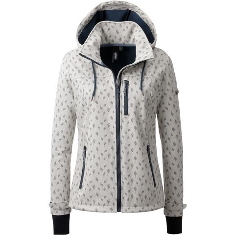 LPO Softshell-jack SHELBY PEAK VI Women licht softshell-jack met all-over-print en afneembare capuchon