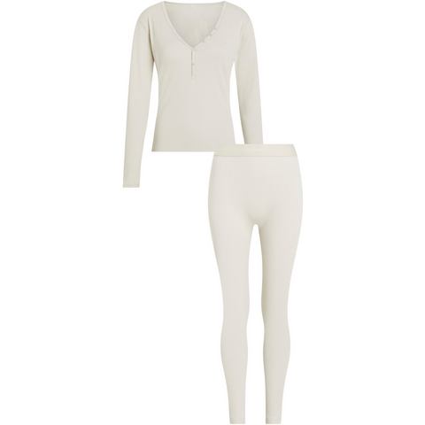 Calvin Klein Huispak L/S HENLEY & LEGGING (set, 2-delig)