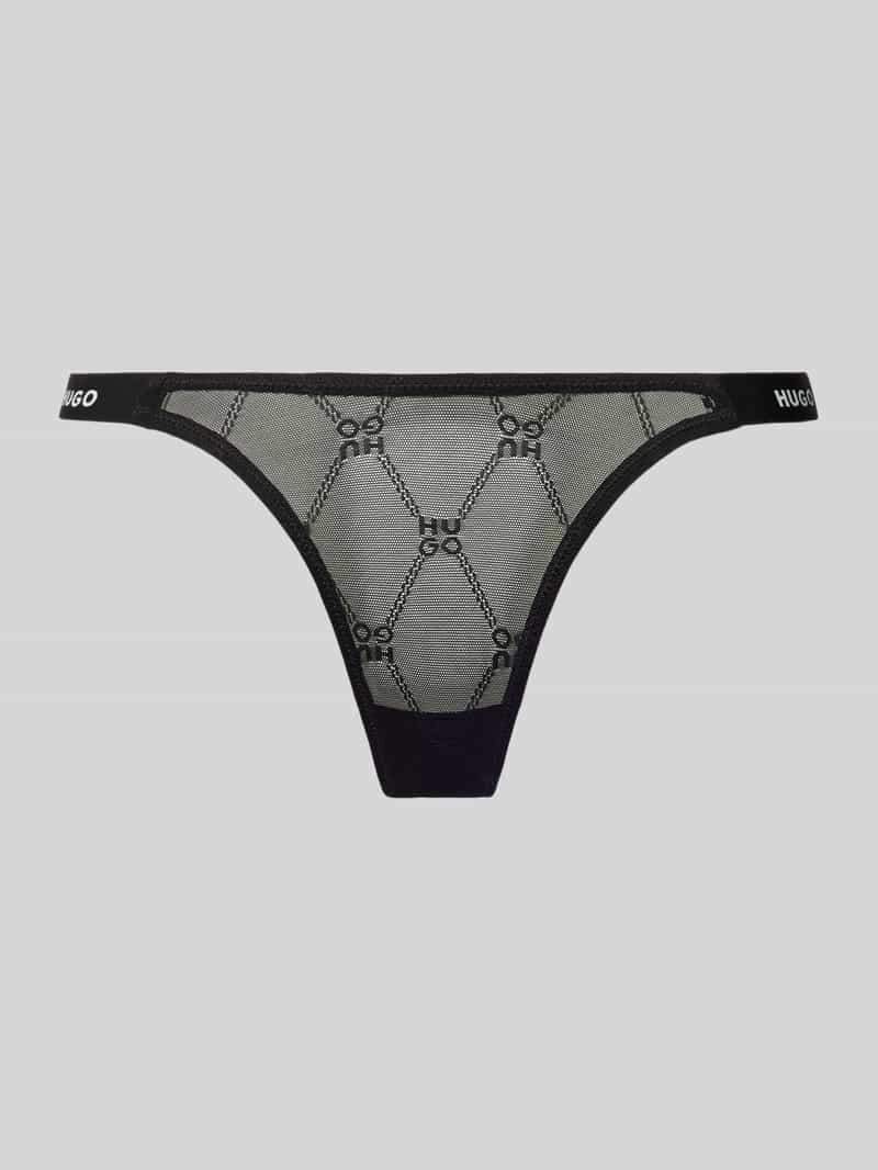 HUGO String met labelprint, model 'Sporty Lace'