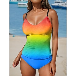 Light in the box Dames Zwemkleding Tankini 2 stuks Jongen been Zwempak Blote rug Vakantie Strand Kleding Ombre U-hals Mouwloos Badpakken