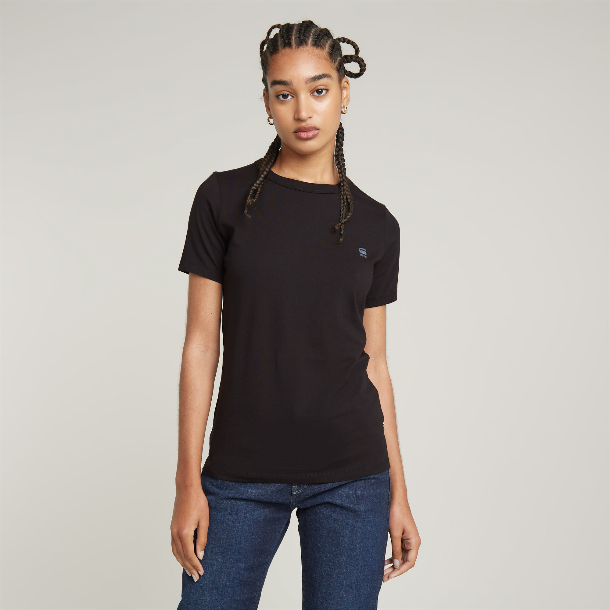 G-Star RAW Chest Logo Optic Slim Top - Zwart - Dames