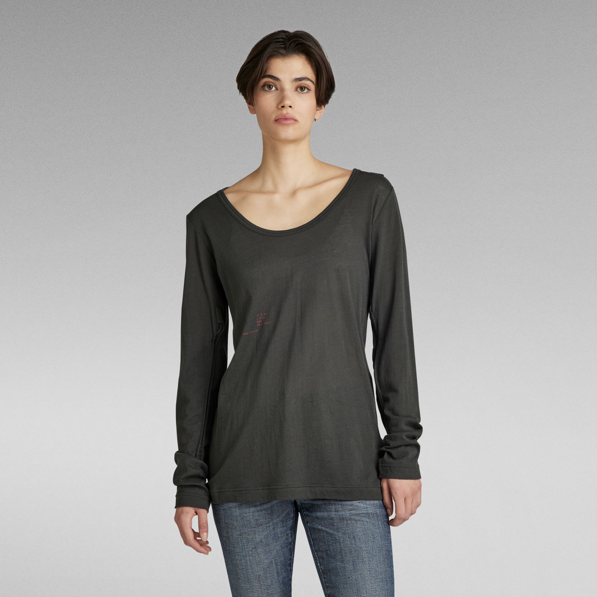 G-Star RAW Adjustable Sleeve Slim Top - Grijs - Dames