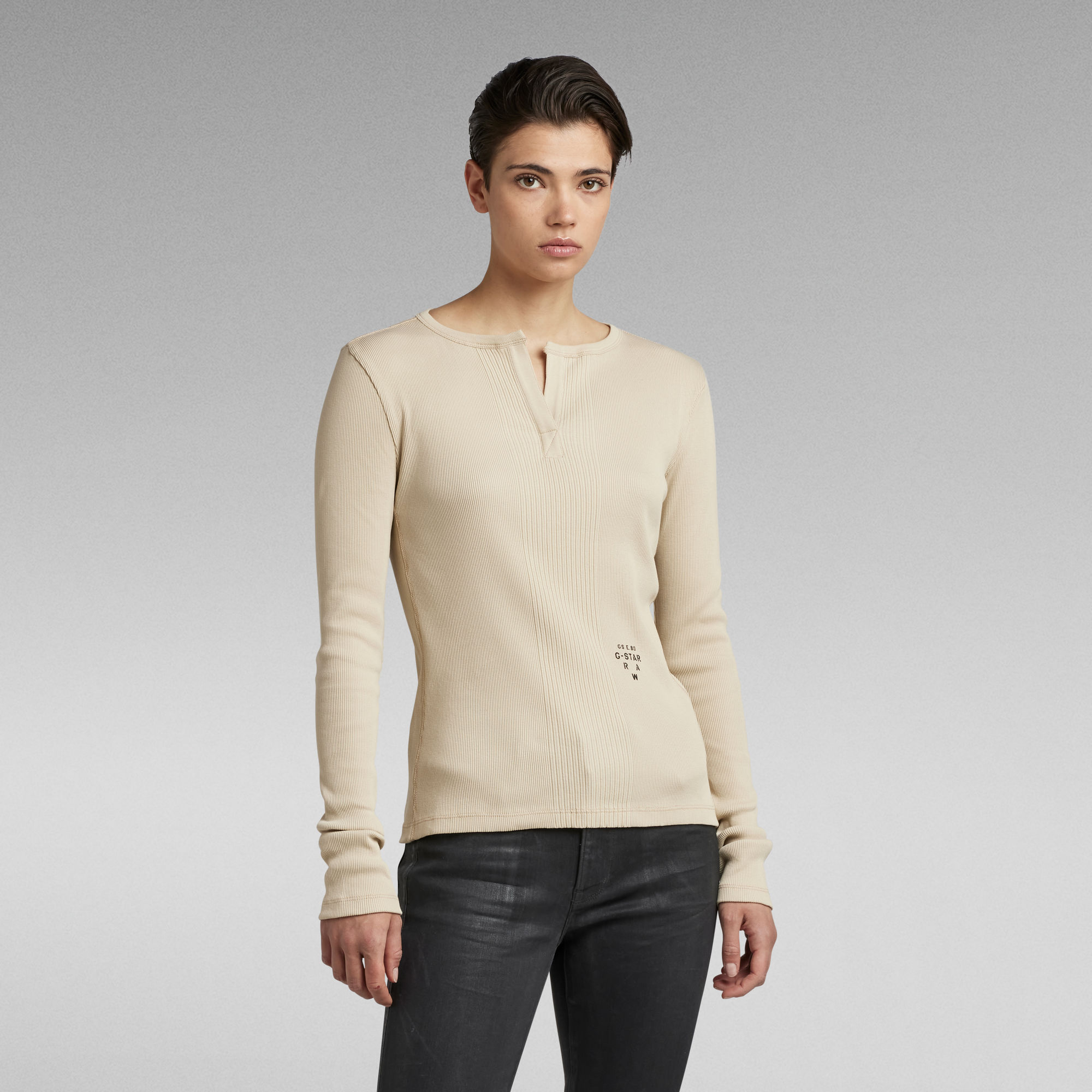 G-Star RAW Granddad Slim Top - Beige - Dames