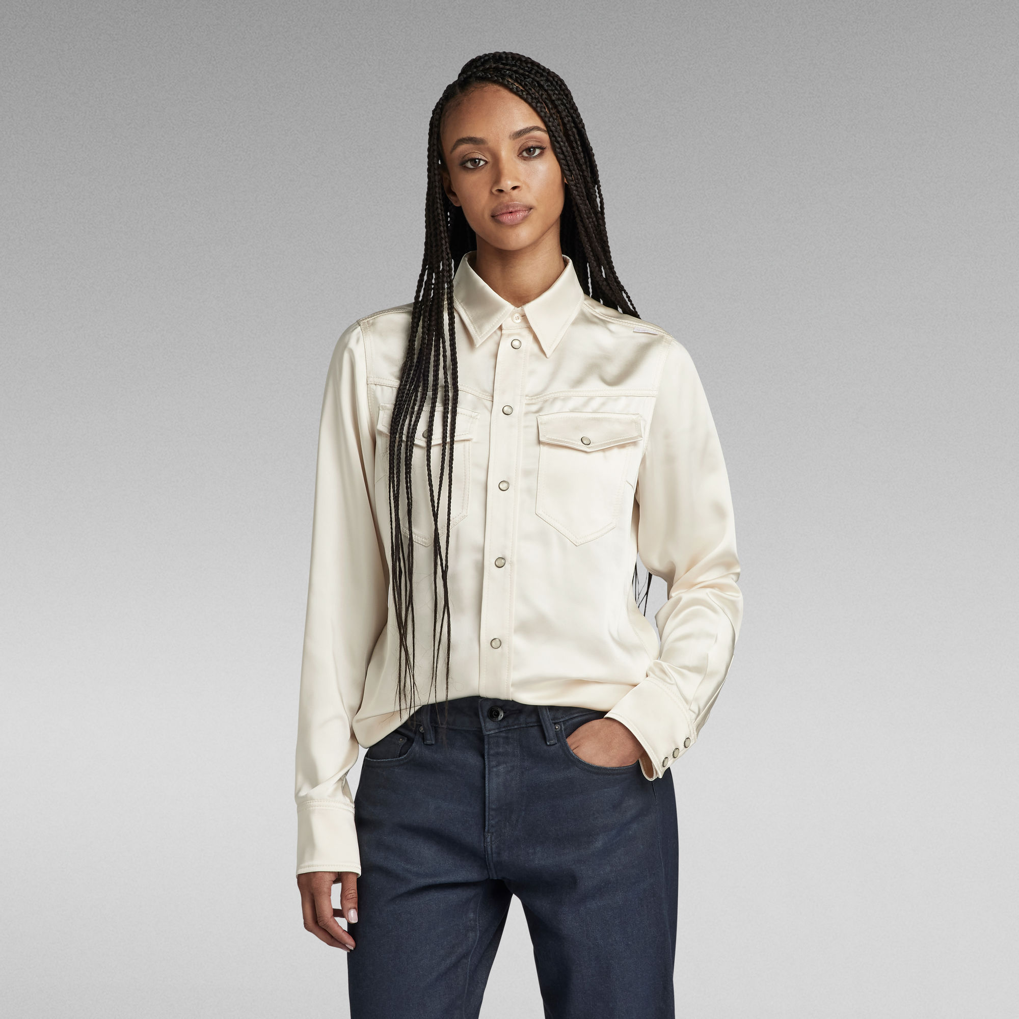 G-Star RAW Slim Shirt - Beige - Dames