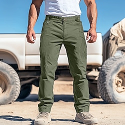 Light in the box Voor heren Cargohosen Cargo-broek Broek Zak Recht been Effen Kleur Comfort Voor buiten Volledige lengte Casual Dagelijks Streetwear Stijlvol Zwart Leger Groen Micro-elastisch