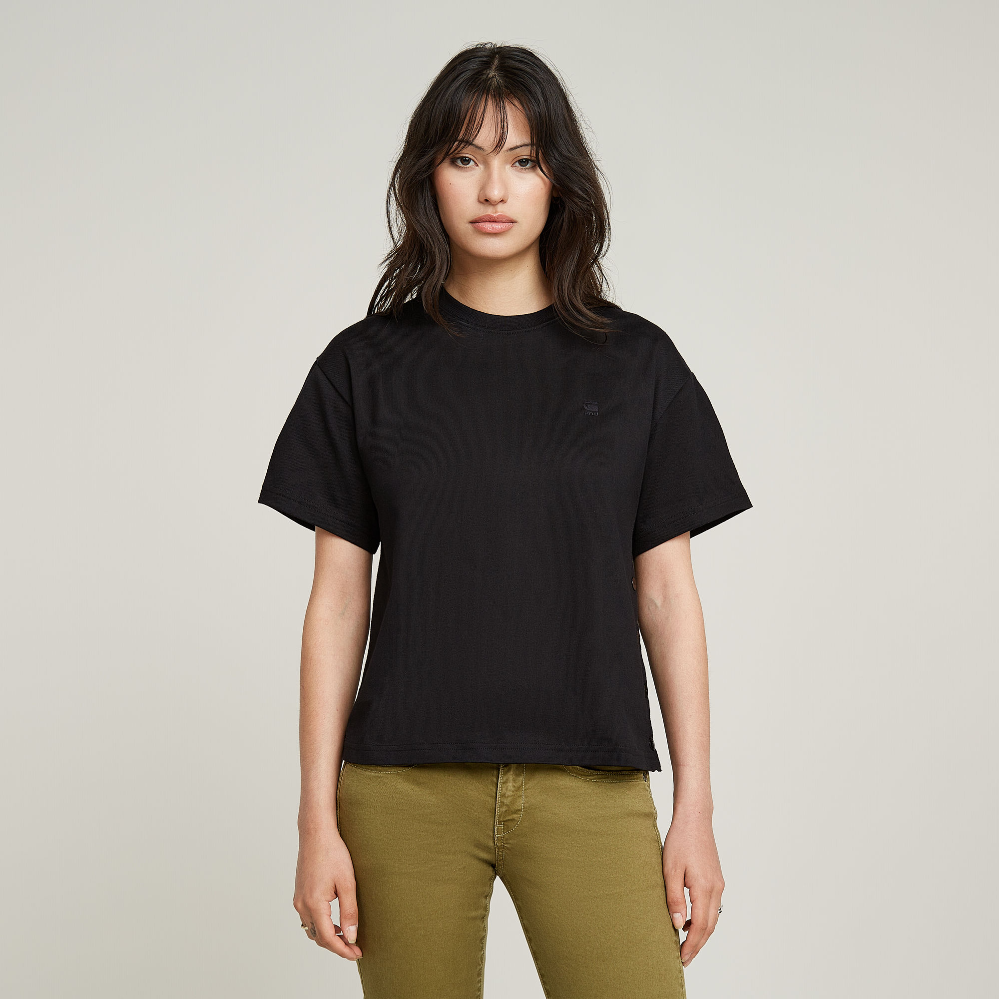 G-Star RAW Side Buttons Relaxed Top - Zwart - Dames