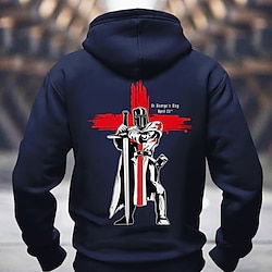 Light in the box Voor heren Tempeliers Hoodies Sweatshirt Overkleding Sweatshirt met capuchon Strakke ronde hals Modieus 3D-afdrukken Feestdagen Streetwear Zwart Rood Trekkoord Herfst Winter Ontwerper