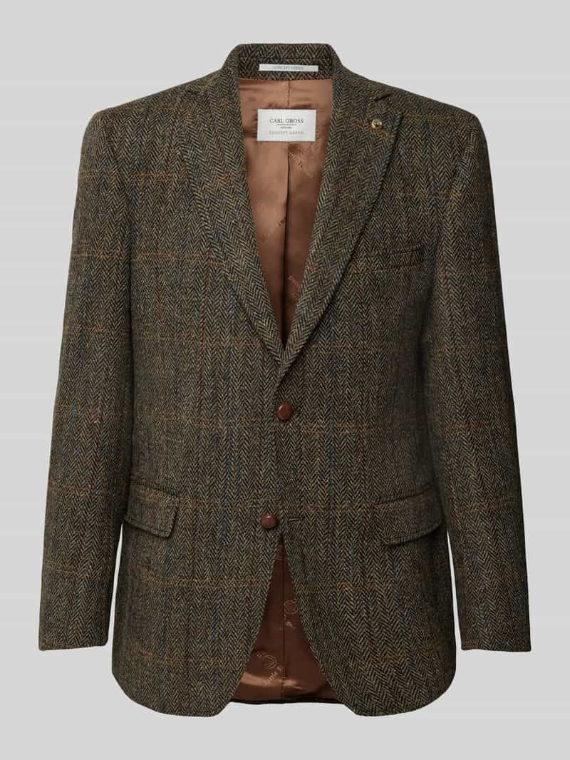 Carl gross Slim fit Harris Tweed colbert van scheerwol, model 'Theo'