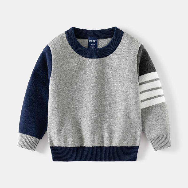 KIDSW Children's Casual Sweater 2023 Herfst Jongens Pullover Losse Trui 90cm grijze kleur