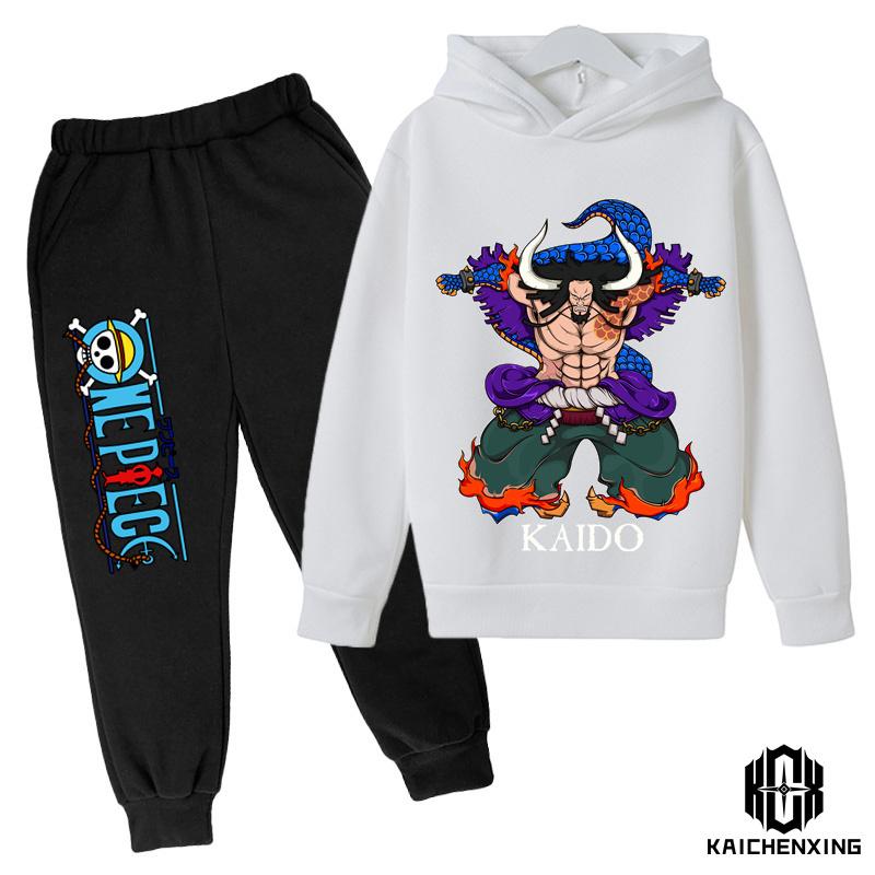 Xuhaijian02 One Piece cartoon kinderhoodie kleding jongens set sportkleding voor kinderen lente en herfst mode sweatshirt 130