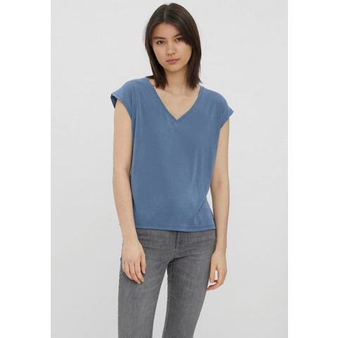 Vero Moda Shirt met V-hals VMFILLI SS V-NECK TEE GA NOOS in een materialenmix met tencel™ modal