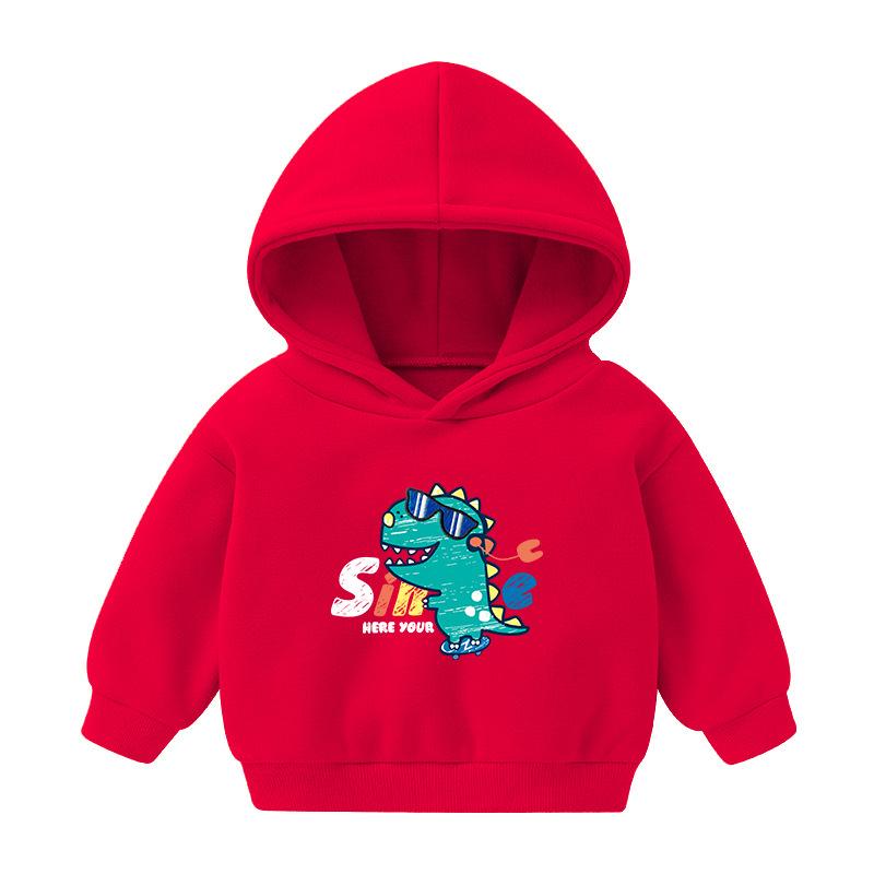 KIDSW Fleece kinderhoodie herfst en winter casual cartoon sporthoodie voor jongens en meisjes 90cm