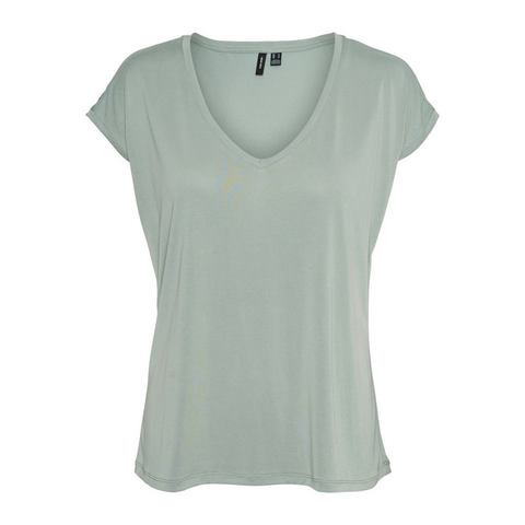 Vero Moda Shirt met V-hals VMFILLI SS V-NECK TEE GA NOOS in een materialenmix met tencel™ modal