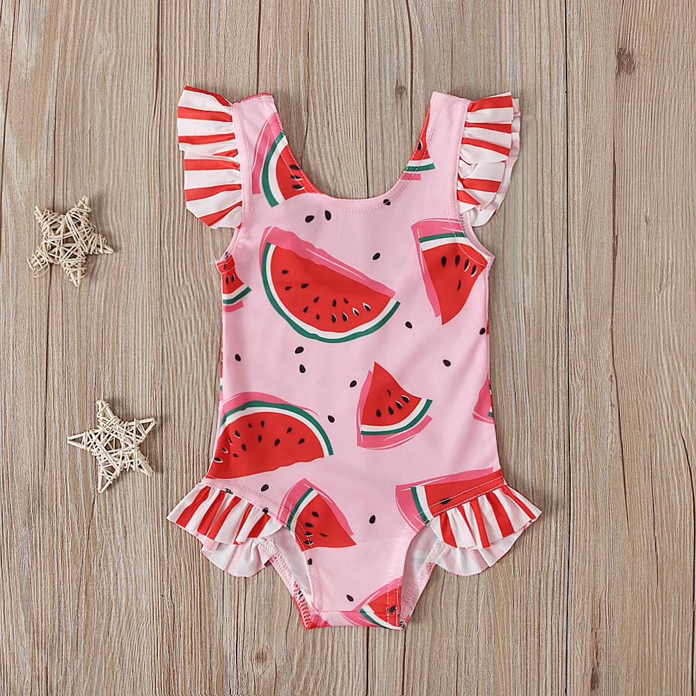 Kids Clothing Club Babymeisje eendelig badpak peuter baby prinses meisjes watermeloen badmode zwemmen kinderen vakantie strandkleding 80