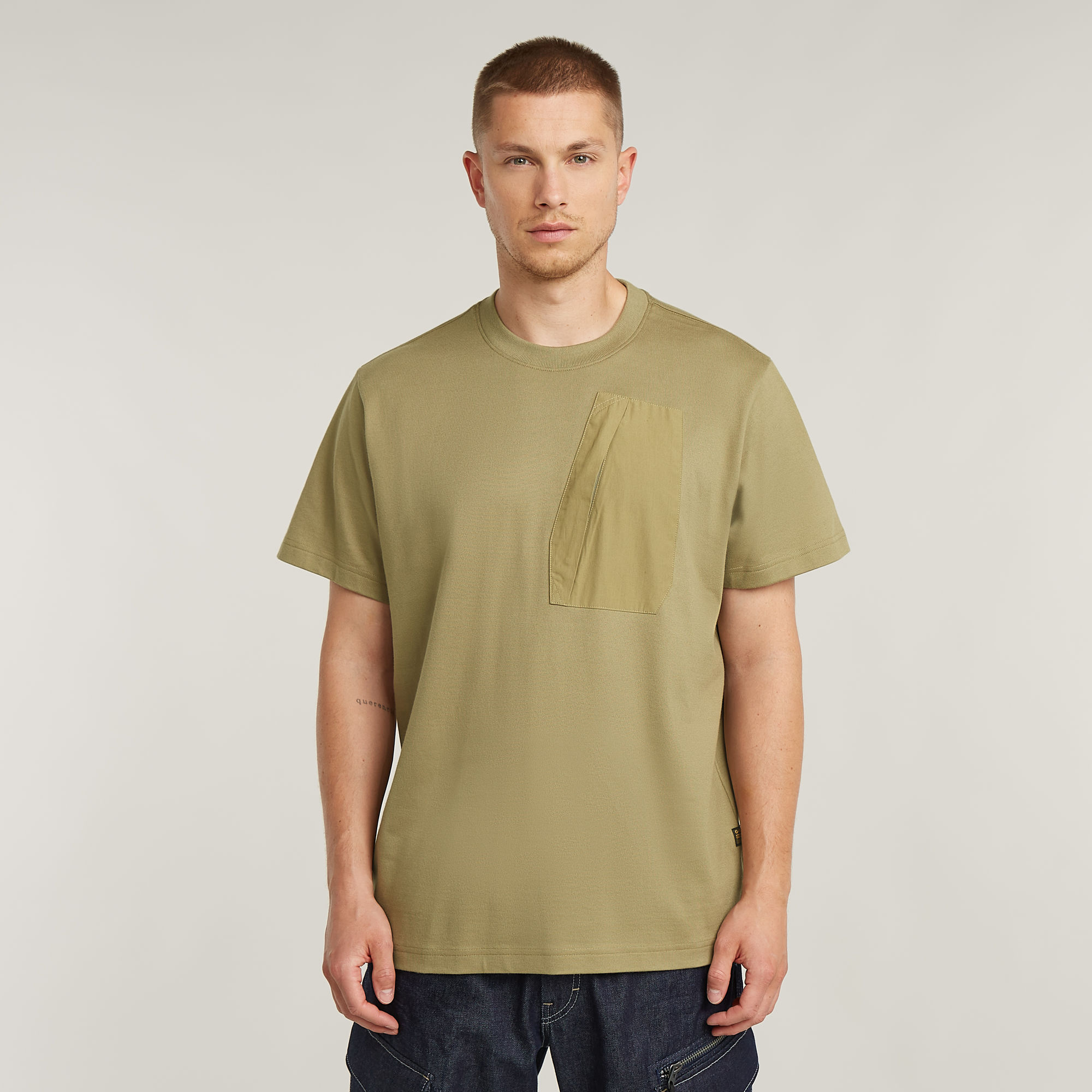 G-Star RAW Outdoor Woven Pocket Loose T-Shirt - Groen - Heren