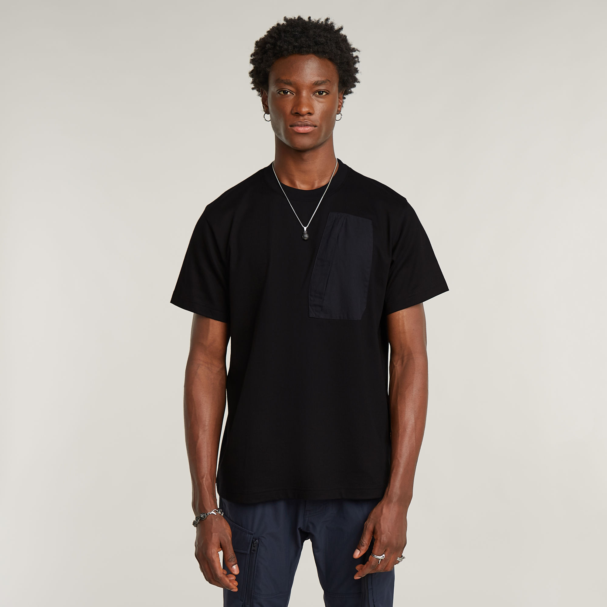 G-Star RAW Outdoor Woven Pocket Loose T-Shirt - Zwart - Heren