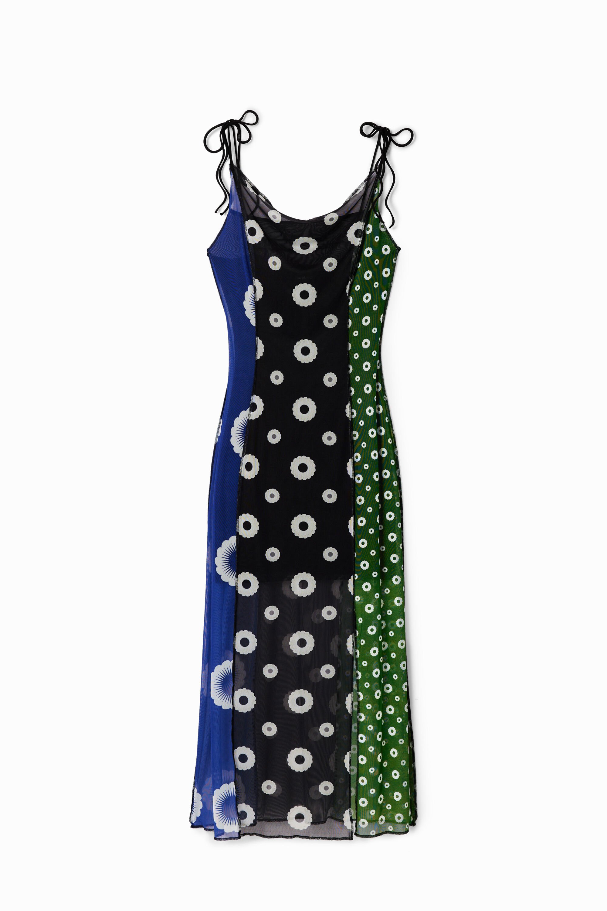 Desigual Midi-lingeriejurk met geometrische print - GREEN