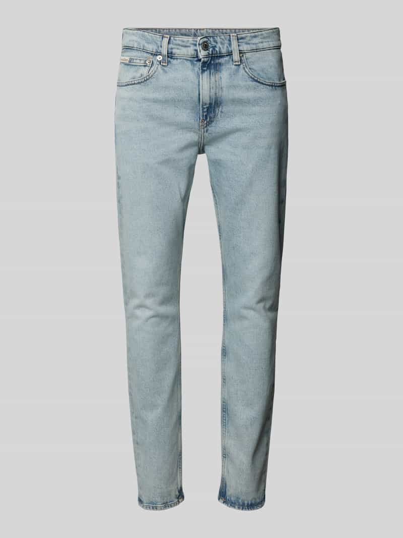 Calvin Klein Jeans Slim tapered fit jeans met labeldetail