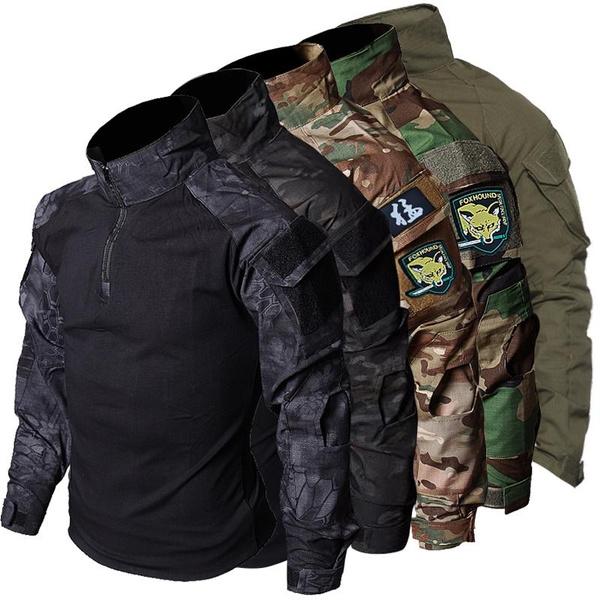 ZC1 Tactische werkkleding Heren Real CS Outdoor War Game Jungle Wandeltops Camouflage jacht-T-shirts met lange mouwen S