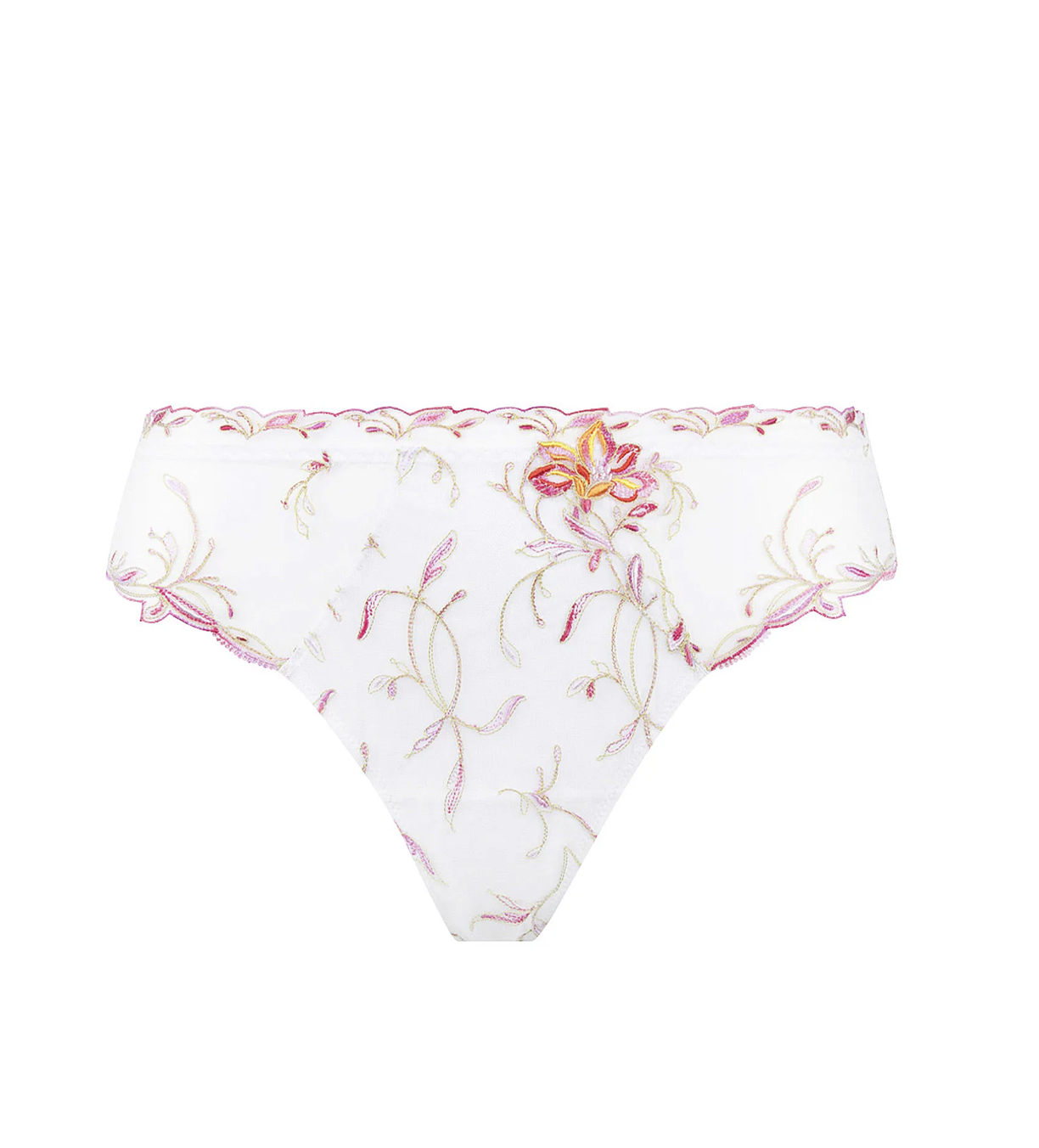 Lise Charmel lingerie Eté Frivole String wit/roze geel ACH0063