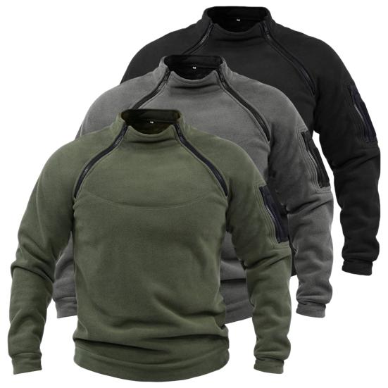 Watches 2 Mannen Sweatshirt Warme Ritsen Losse Zachte Ademende Trui Lange Mouw Winddicht Opstaande Kraag Herfst Tops Dagelijkse Kleding XL donkergrijze kleur