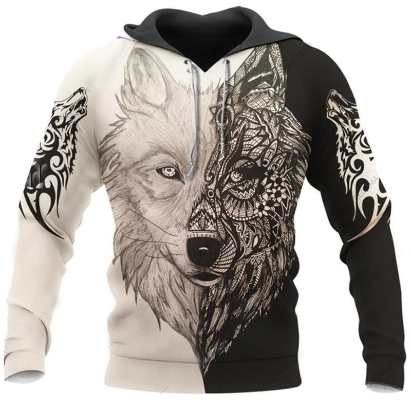 Factory Outlet Clothing Mode Lente Herfst Wolf Animal Heren Hoodies 3D All Over Gedrukt Sweatshirt Unisex Pullover Casual Jasje Streetwear Jas XXXXXL