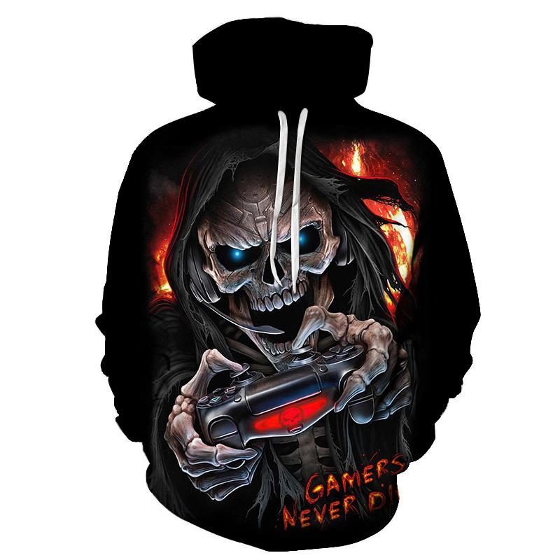 Factory Outlet Clothing Herenhoodie 3D-print, horrorthema hoodie mode herfst- en winter herensportkleding XXXXXL