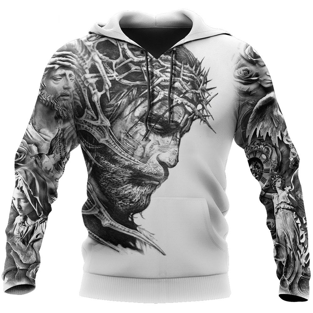 TIP723 Herenhoodie Jezus Christus 3D-printsweatshirt Lente Herfst Designer Fashion Casual trui met lange mouwen Oversized kleding met capuchon 3XL