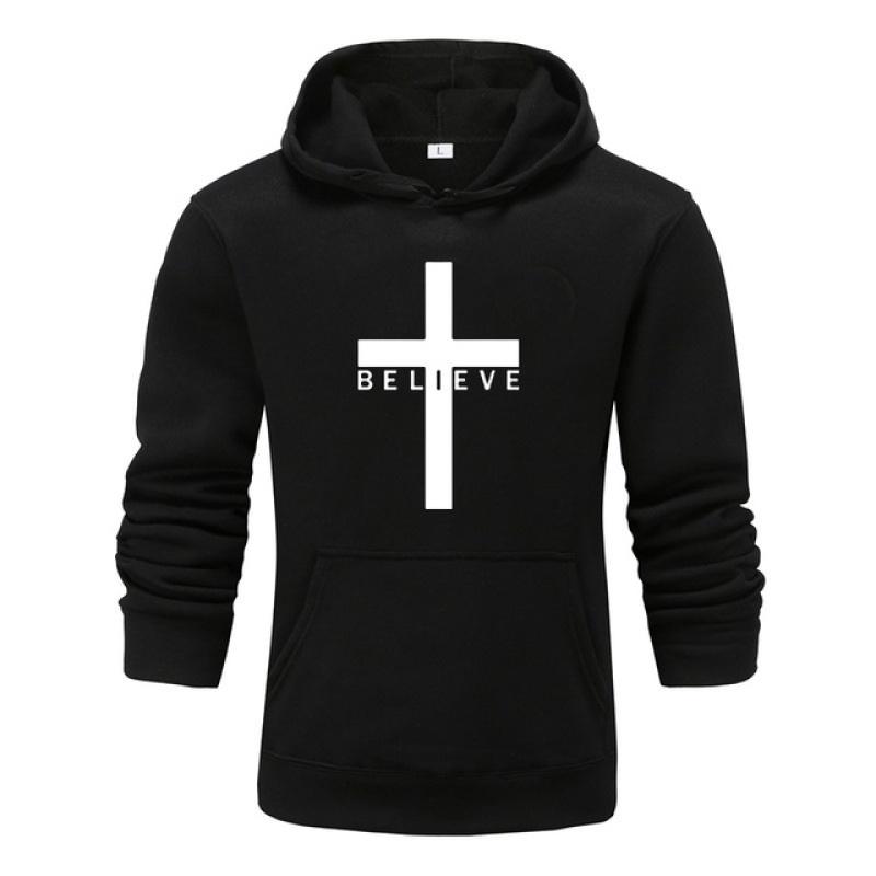 TENJINGE Trendy 2022 Nieuwste Man Lente Herfst Ik Geloof Jezus Christendom Gedrukt Hoodies Mannen Ontwerp Casual Sport Capuchon Hoodies S-4XL XXXL