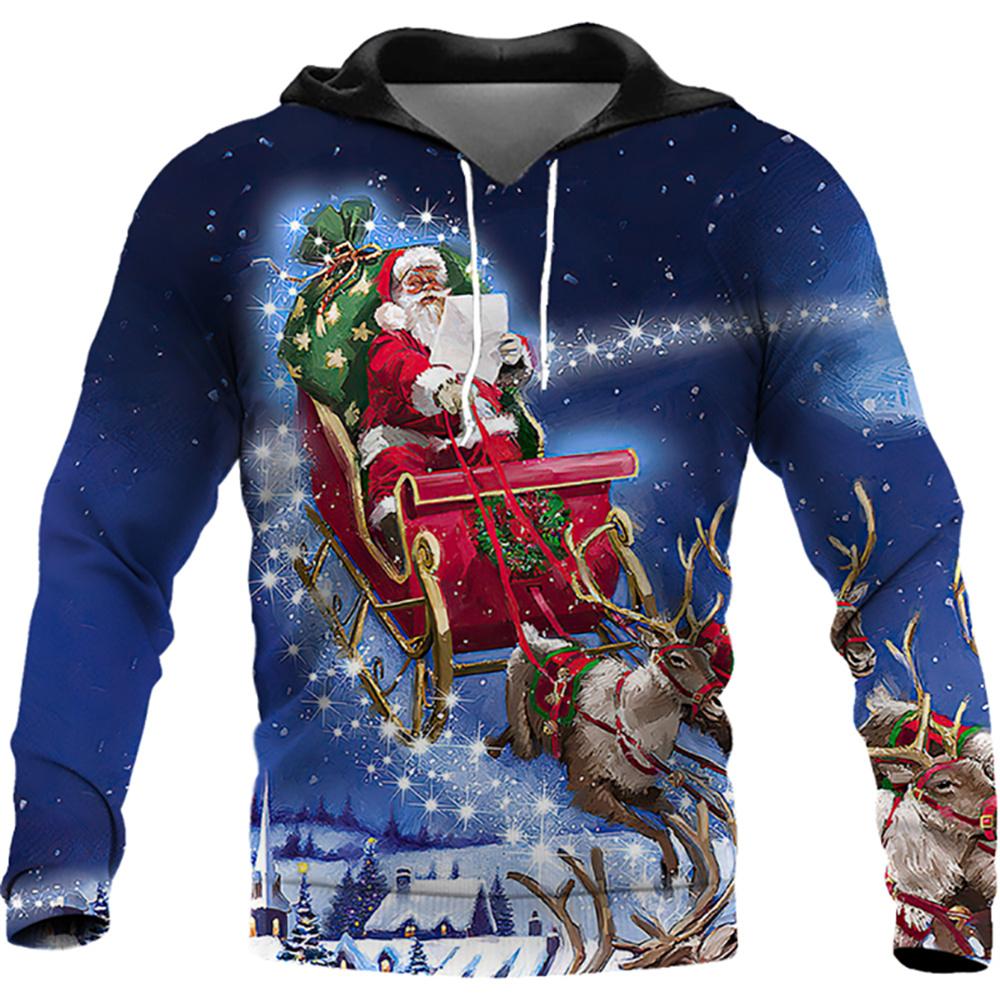 ETST 07 Kersttrui Hoodie Heren | Kerstsweater Heren - 2023 Nieuw 3D-geprint S