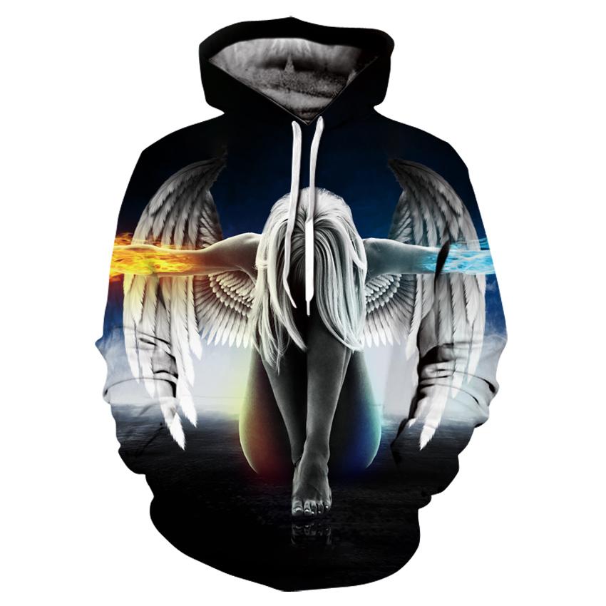 Xiao Xiang Lente herfst heren hoodie 3d afdrukken engel patroon mannen hooded sweatshirt mode casual lange mouw persoonlijkheid hoodies tops XS