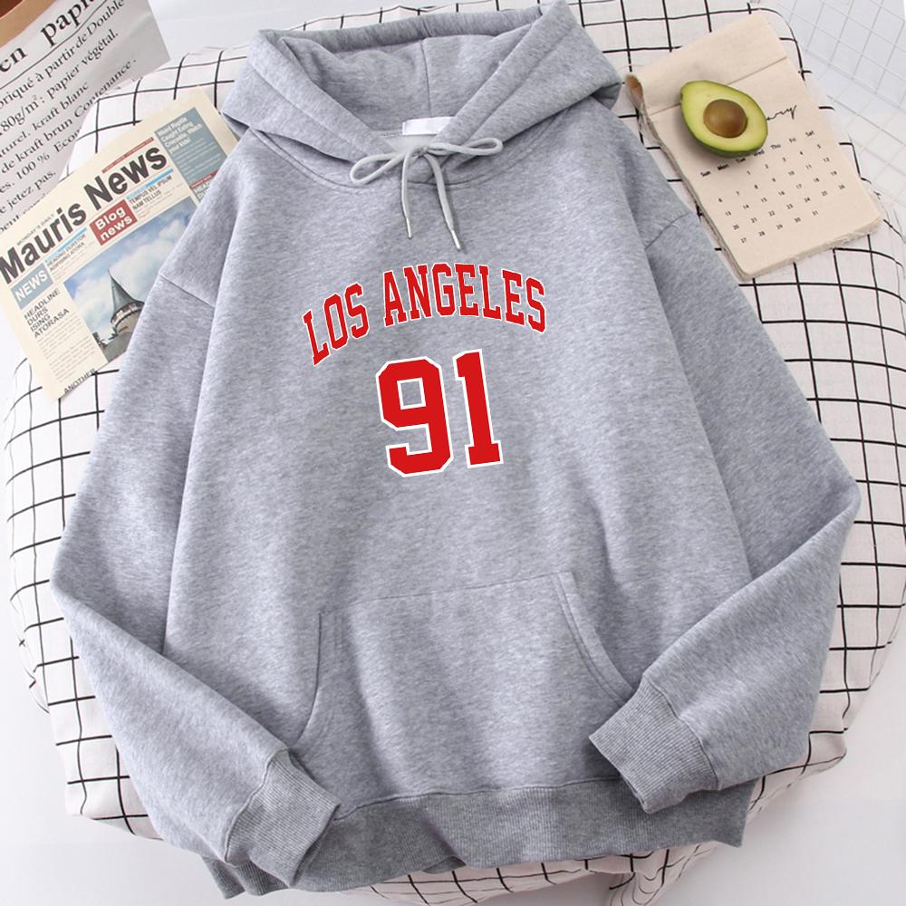 Boutique sports suit series 2 Los Angeles 91 Team Uniform Printing Hoodies Heren Sport Oversized Sweatshirt Vintage Warme Top Comfortabele Fleece Hoodie Voor Mannen S