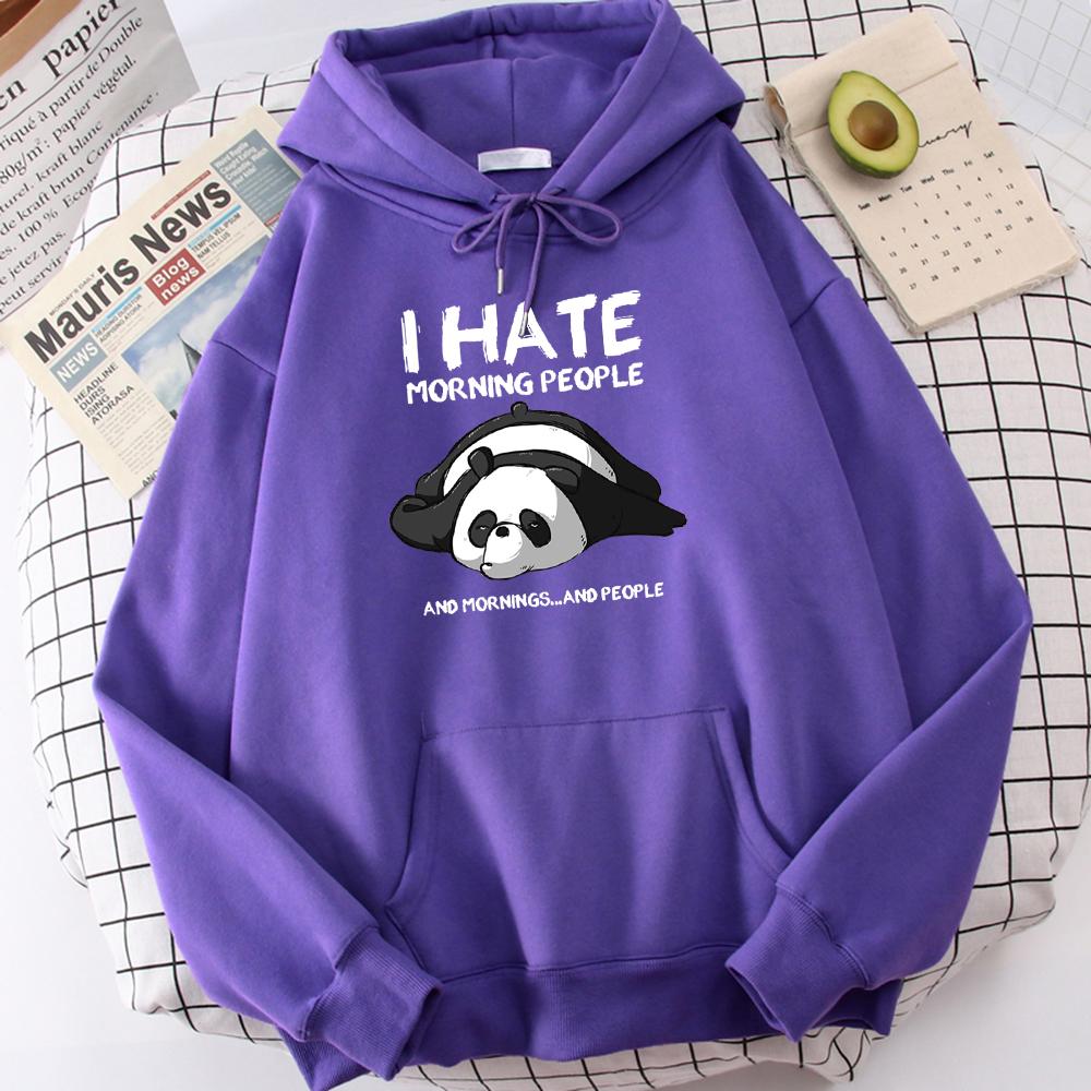 Boutique sports suit series 2 Luie Panda Ik Haat Ochtend Mensen Hoodies Mannen Prachtige Fashionsweater Casual Spirituele Sportswears Retro Zachte Hoodie Heren S