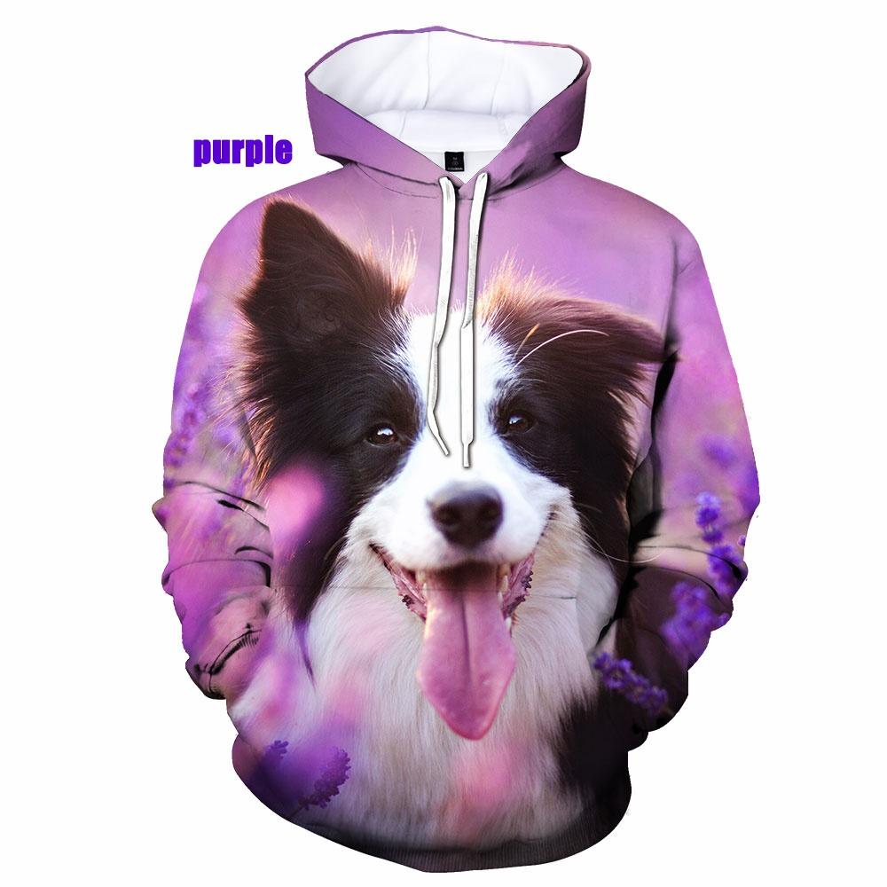 TIP723 Lente Herfst Mannen Border Collie Honden 3d Print Hoodies Pullover Heren Hoodie Sweatshirt Oversized Streetwear Trainingspak met capuchon 4XL