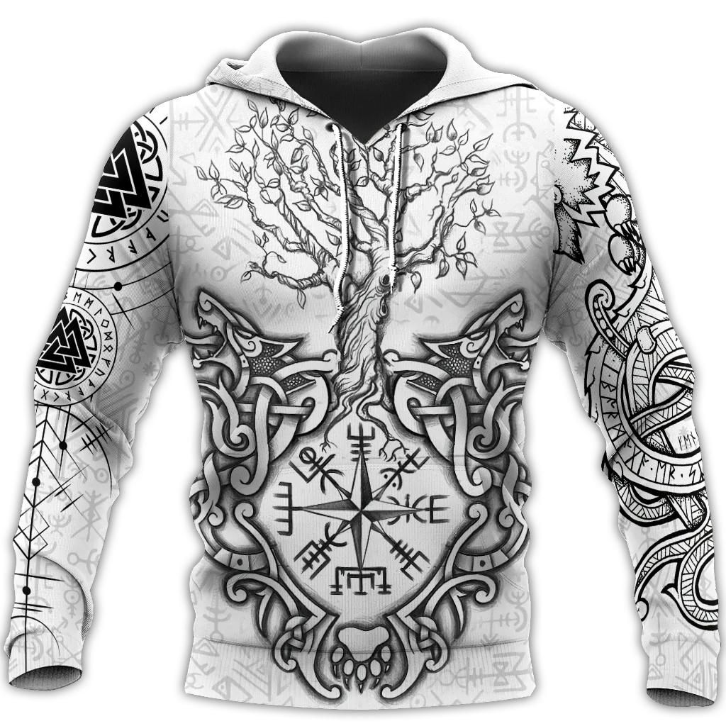 ETST 011 Sweatshirts 3D Print Vikings Klassieke Wolf heren Hoodies Jas Lente Herfst Mode Truien Hip Hop Punk Oversized Clo S