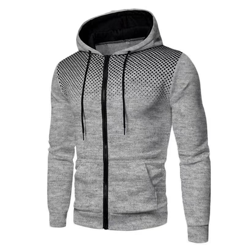 Luojin 2023 Heren hoodies met capuchon, jas met ritssluiting, uitloper, herfst, casual jas, streetwear M