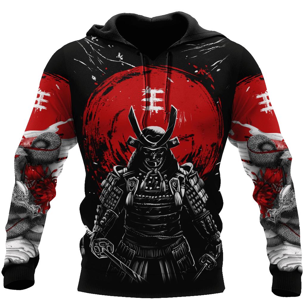 TIP723 Samurai En Dragon Tattoo 3D Afdrukken Lente Herfst Mode Mannen Hoodie Unisex Sweatshirt Met Capuchon Straat Casual Jas Trainingspak M