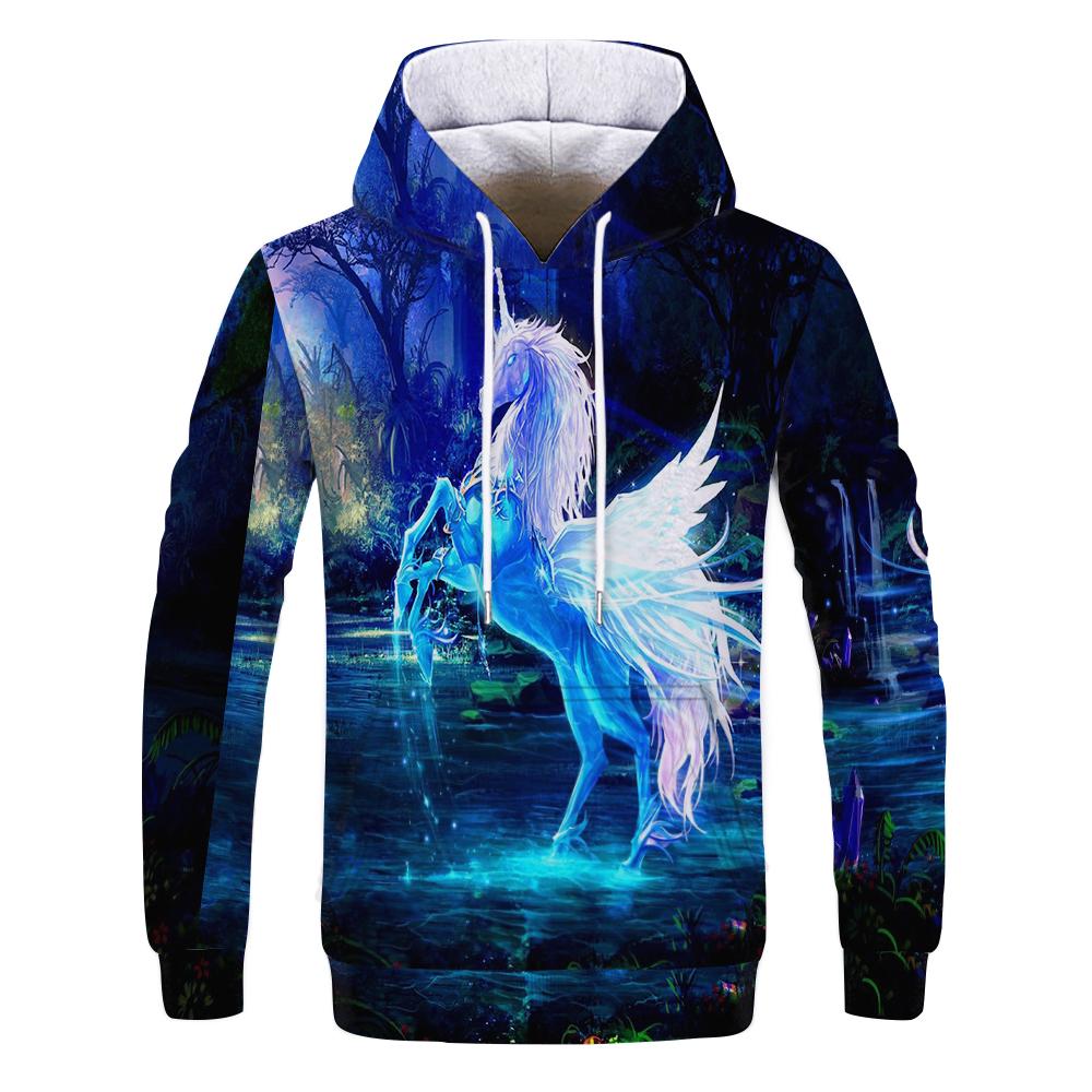 Xiao Xiang Angel Wing Paard Vlecht 3D Print Sweatshirts Mannen Hoodies Trainingspak Trui Lente Herfst Dieren Hoody Kapmantel Merk S-5XL S