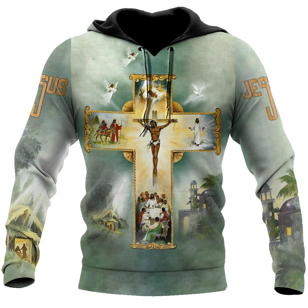 ETST WENDY 05 Herfst mannen Jesus Cross Patroon 3D Afdrukken Sweatshirts Mode Warm Houden Hoodies Leisure Unisex Trui Oversized y2k Kleding M