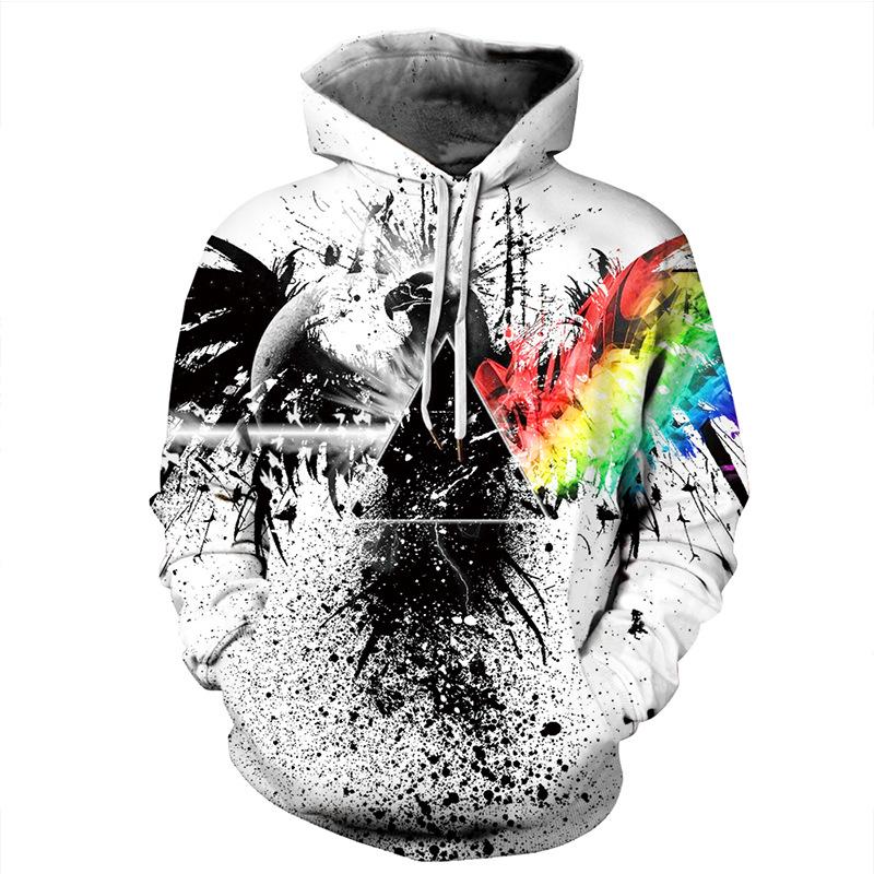 TIP723 Lente Herfst heren hoodie sweatshirt 3D print Eagle streetwear lange mouw trui hiphop jas heren casual sportkleding met capuchon M