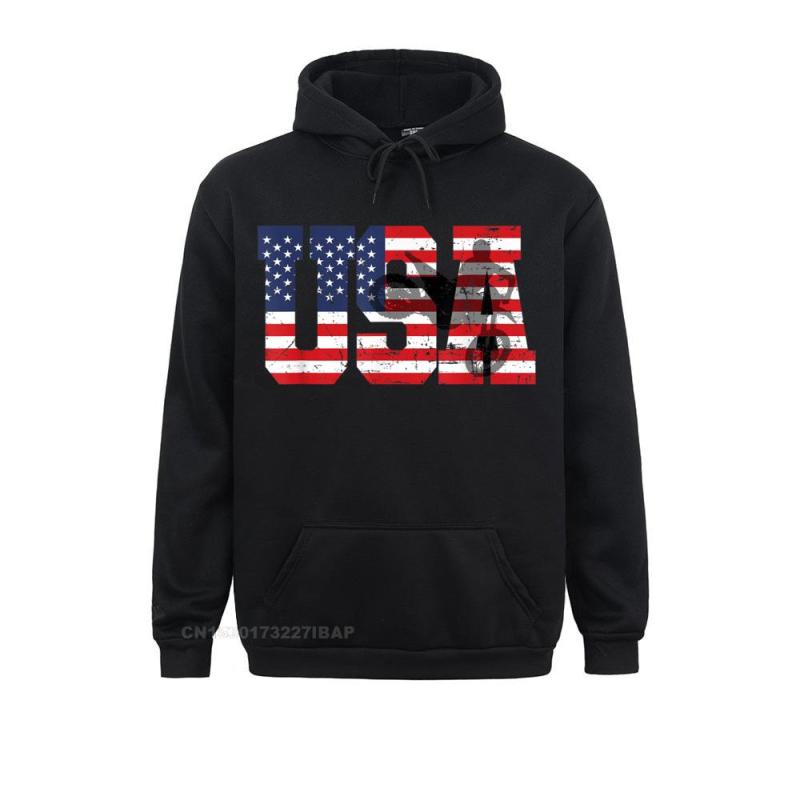 Xuhaijian02 Retro Motorfiets Crossmotor Silhouet Amerikaanse Vlag USA Hoodies Kappen Harajuku Leuke Gepersonaliseerde Heren Sweatshirts High Street L