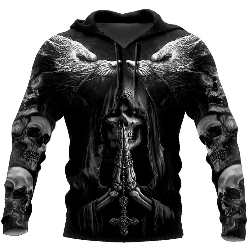 Xiao Xiang 3D Print Schedel Grafische Heren Hoodie Mode Unisex Sweatshirt Lente Herfst Streetwear Oversized Truien Casual Herenkleding XL