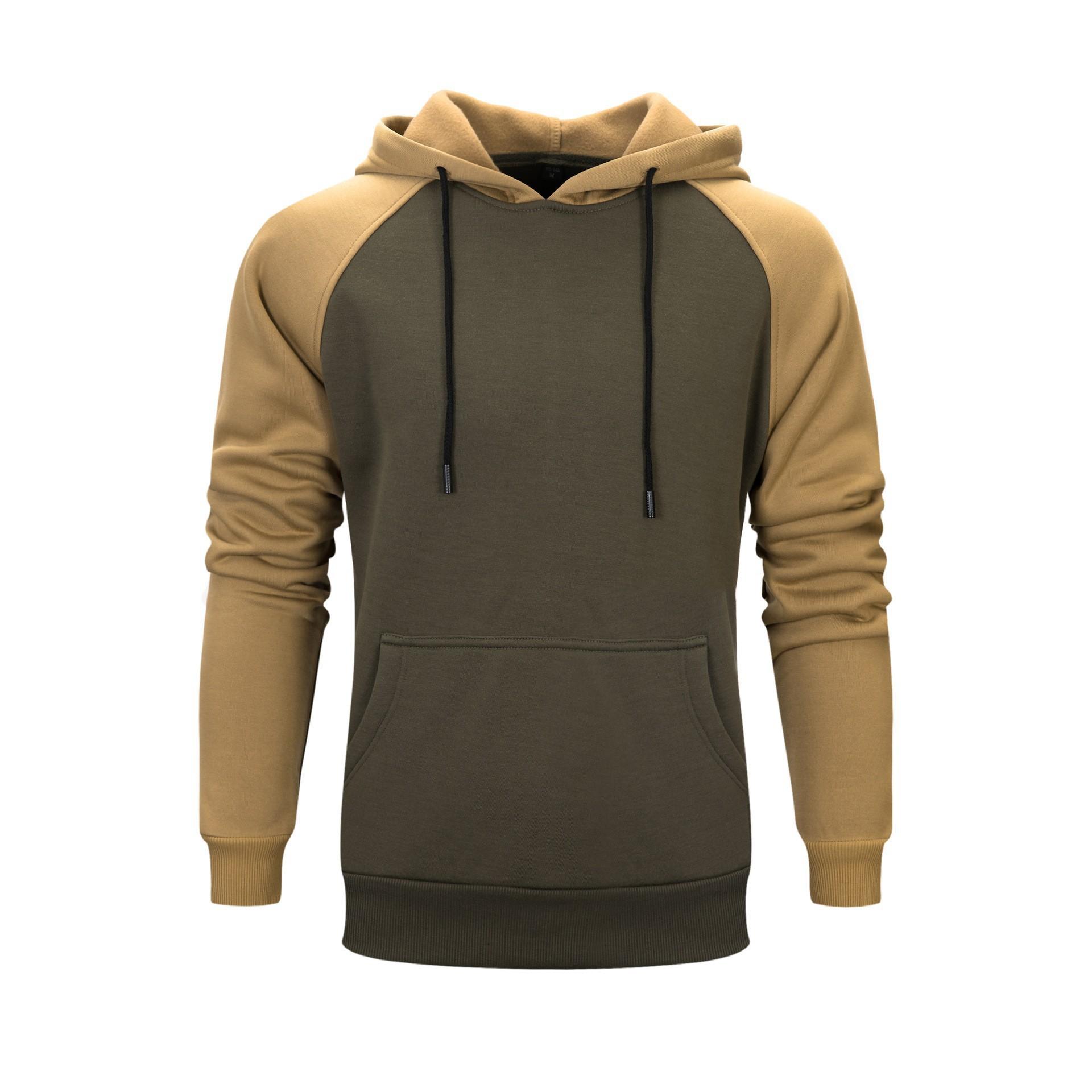 ForYourBeauty Sporttruien Fitness Herenhoodies Herfst Winterkleding Mouw Patchwork Herentrui M zwart